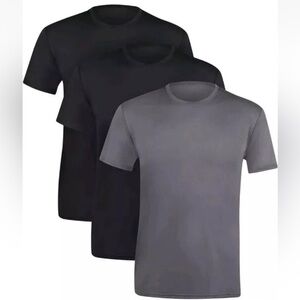 Hanes Pack of 3 Tagless T-Shirts Lightweight Stretch 3XL (54-56”)Gray Black (XQ)